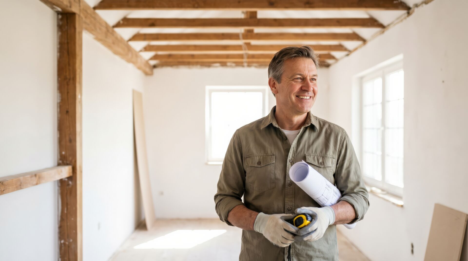 A professional contractor in a construction setting