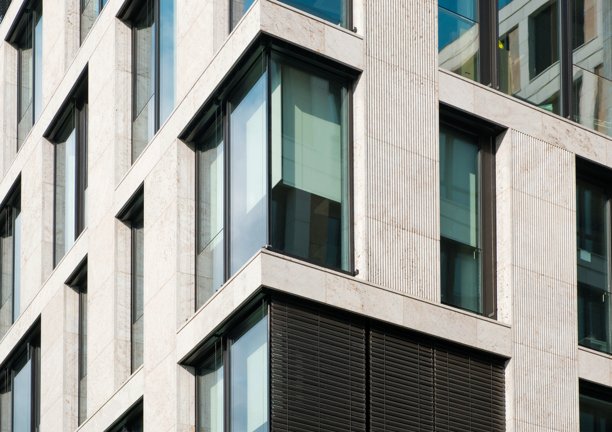 Modern commercial office building facade